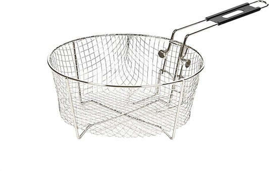 Lodge Silver Deep Fry Basket - Nickel-Plated Steel Deep Fry Basket - 11.5 Inch