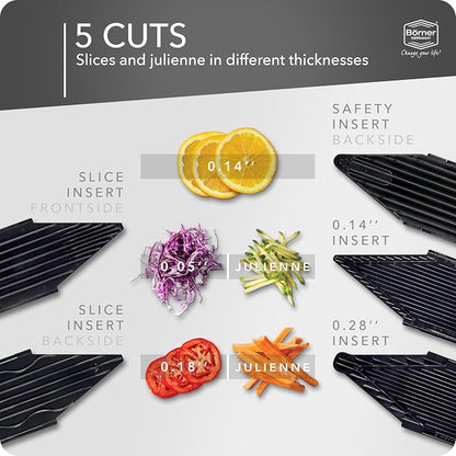 Börner by Reston Lloyd Mandoline Slicer V6 (Professional Set) • Stainless Steel Slicer with V-Blade • Adjustable Kitchen Slicer for Vegetables & Fruits • Various Thicknesses & Grater
