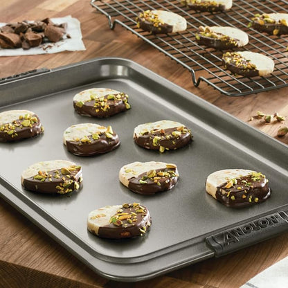 Anolon Advanced Nonstick Bakeware/Baking Sheet and Cooling Rack Set, 2 Piece, Gray