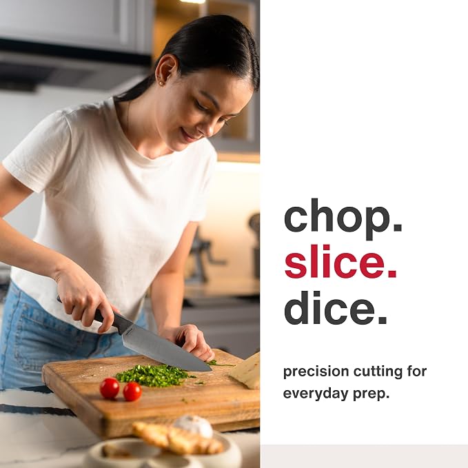 Zyliss Comfort Knife - Japanese Stainless Steel Blade - Non-Slip Contoured Handle for All Hand Sizes - Kitchen Tools with Safety Kitchen Blade Guards - Dishwasher Safe - 5.9" Chef's Knife