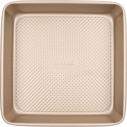 David Burke 9" Square Bake Pan, Carbon Steel, Non-Stick, PFTE & PFOA Free, Oven Safe – Bronze