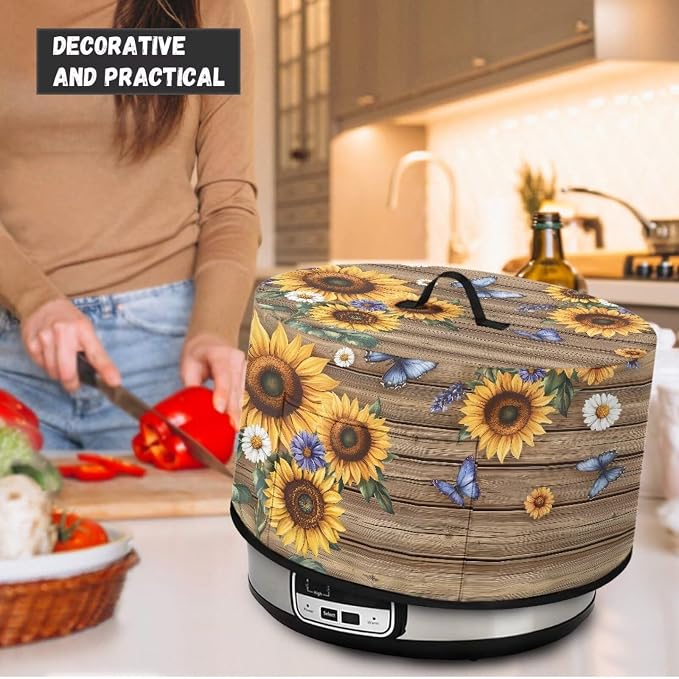 Slow Cooker Dust Cover Compatible with 6-8 qt Crock for Pot Sunflower Butterfly Pattern Small Kitchen Appliance Decor Dust Cover
