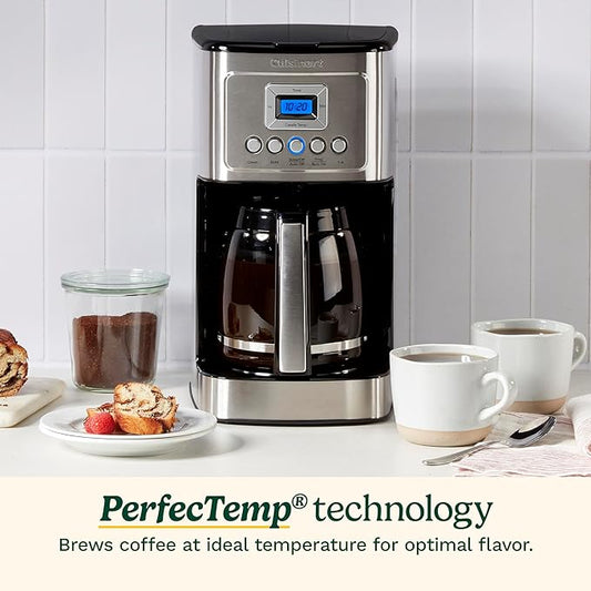 Cuisinart 14-Cup Coffee Maker, Programmable PerfecTemp Glass Carafe Coffee Machine with 1-4 Cup Setting, Brew Strength Control and Pause, Stainless Steel, DCC-3200NAS