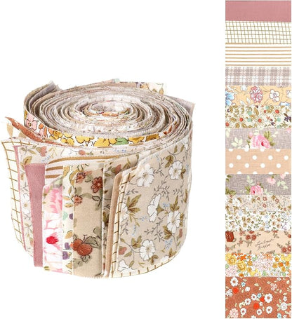 42Pcs Jelly Roll Fabric Strips Soft Cotton Quilting Fabric 2.5 x 20 Inch Pre-Cut Cotton Strips Bundles for Quilting Crafting and Sewing