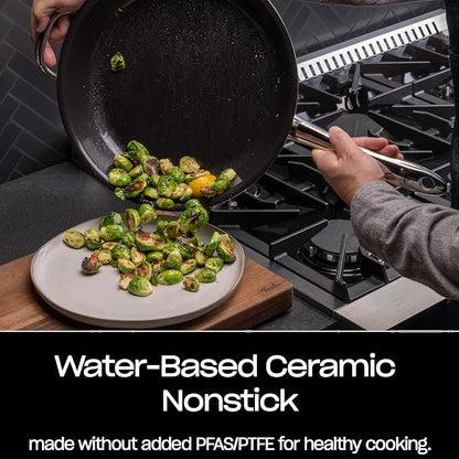 Fissler M5 Pro-Ply Stainless Steel Frying Pan, 12.6 Inch | 5-Ply, Ceramic Non-Stick, Made Without Added PFAS/PTFE, Made in Germany, Induction Compatible