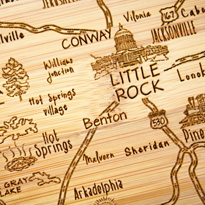 Totally Bamboo A Slice of Life Arkansas State Serving and Cutting Board, 11" x 8.75"