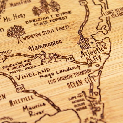 Totally Bamboo A Slice of Life New Jersey State Serving and Cutting Board, 11" x 8.75"