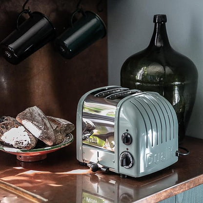 Dualit Classic 2 Slice NewGen Toaster - Stainless Steel - Hand Built in the UK - Replaceable ProHeat elements - Defrost Bread - Mechanical Timer - Eucalyptus Classic Toaster