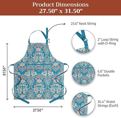 Maison d' Hermine 100% Cotton Apron for women with Pocket Kitchen Chef Apron for Men Cooking Spring Summer