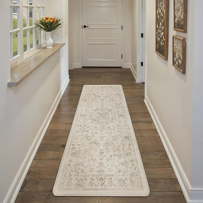 Anti Fatigue Kitchen Mat Beige Neutral Mats for Cushioned Vintage Kitchen Mats for Floor Non-Slip Waterproof Comfort Standing Rug for Sink Laundry Office 17.3"×30"