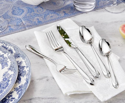 KEAWELL Premium Astra 4-Piece 7.3 inch Fork Set – 18/10 Stainless Steel Mirror-Finished Silverware with Diamond-Faceted Handles, Comfortable Grip and Dishwasher Safe (4, Salad Forks)
