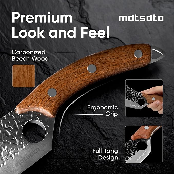 Matsato Chef Knife, Kitchen Japanese Steel Chefs Knife, Meat & Vegetables Cooking And Chopping Chef Knives, Cuchillos De Cocina - Kitchen Gifts, Womens, Dad Gifts for Christmas 4.53 Inches Blade