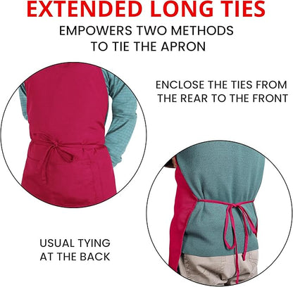 Utopia Kitchen 10 Pack Bib Apron Adjustable with 2 Pockets, Water and Oil Resistant, Cooking Kitchen Chef Apron for Women Men