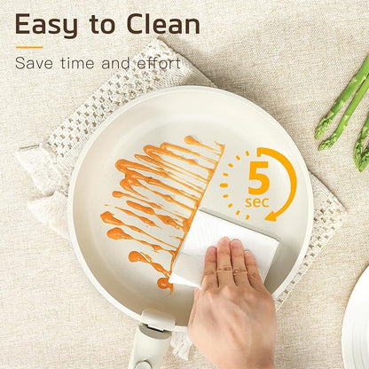 GiPP Ceramic Pots and Pans Set Non Stick, Nonstick Detachable Handle Cookware Sets, Healthy Non Toxic PFAS PFOA & PTFE Free, Dishwasher ＆Oven Safe, Induction Kitchen Pot and Pan