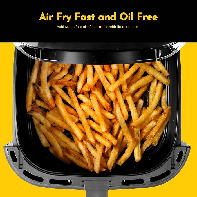 8.5QT Large Air Fryer, Stainless Steel Air Fryers with Gift Box | XL FAMILY SIZE: 8.5QT capacity for batch cooking; durable stainless steel design with PFAS-free coating for healthy meals.
