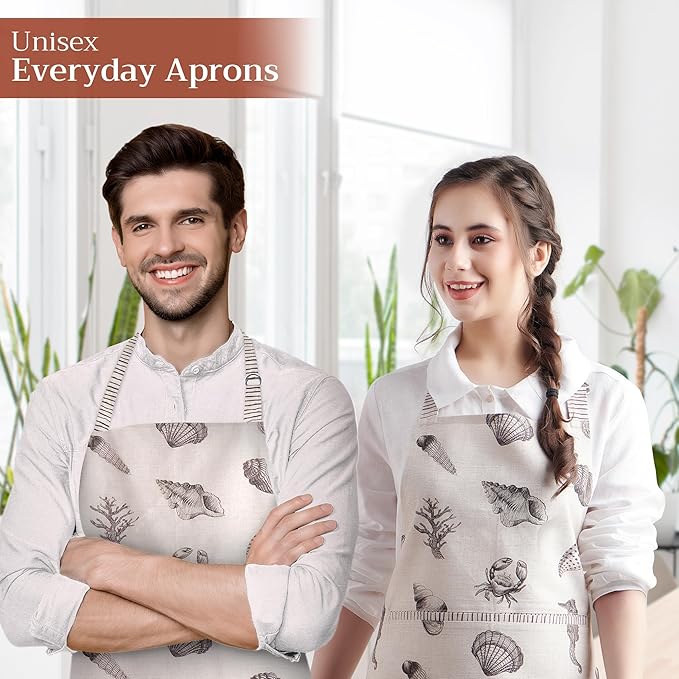 Maison d' Hermine 100% Cotton Apron for women with Pocket Kitchen Chef Apron for Men Cooking Spring Summer