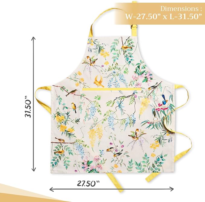 Maison d' Hermine 100% Cotton Apron for women with Pocket Kitchen Chef Apron for Men Cooking Spring Summer