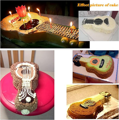 Guitar Shaped Cake Pan, Aluminum 3D Birthday Cake Mold Baking Mould Tin Cake Pan - Guitar (16.5 Inch)