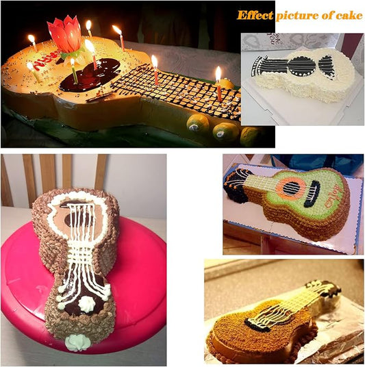 Guitar Shaped Cake Pan, Aluminum 3D Birthday Cake Mold Baking Mould Tin Cake Pan - Guitar (16.5 Inch)