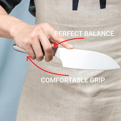 HAST 6.3-inch Santoku Knife, Ultra-Sharp, Premium Japanese Carbon Steel, Lightweight, Ergonomic & Award-Winning Design
