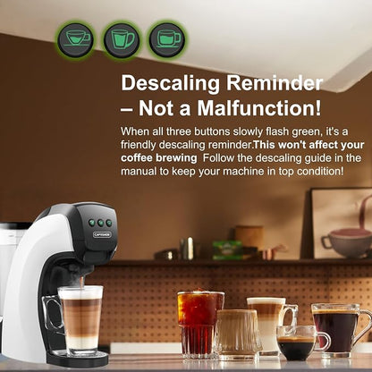 Warriors1 Coffee Maker for Keurig K Cup pod, Espresso Machine for Nespresso Original, Dolce Gusto Pods, Ground Coffee, Coffee Machine for kitchens, apartments, dorms, RVs & camping, 28 oz Reservoir
