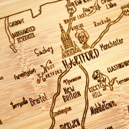 Totally Bamboo A Slice of Life Connecticut State Serving and Cutting Board, 11" x 8.75"