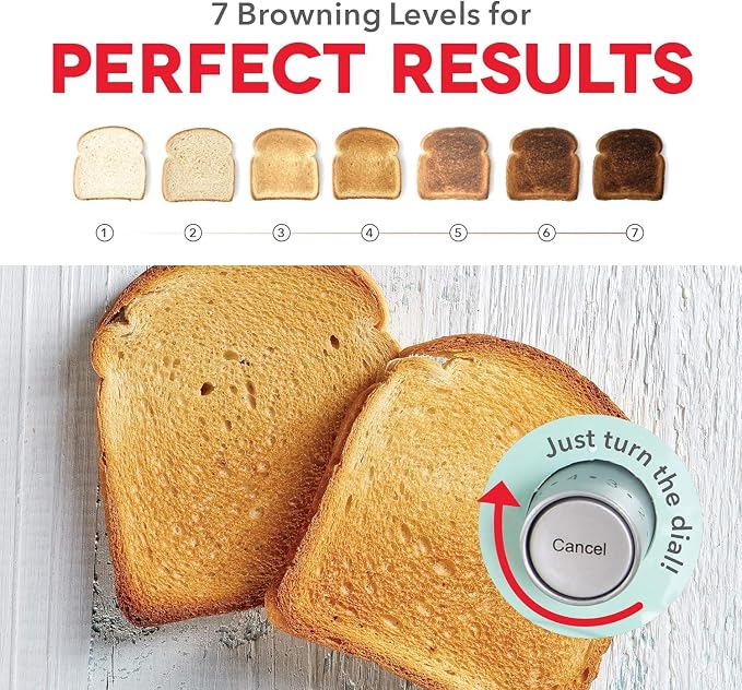Dash Clear View Toaster, 10.5" Long Slot 2 Slice Toaster with See-Through Glass Window, 7 Browning Levels, Bagel, Defrost & Reheat Functions, Removable Glass Panel, Crumb Tray - White