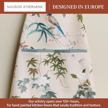 Maison d' Hermine 100% Cotton Apron for women with Pocket Kitchen Chef Apron for Men Cooking Spring Summer