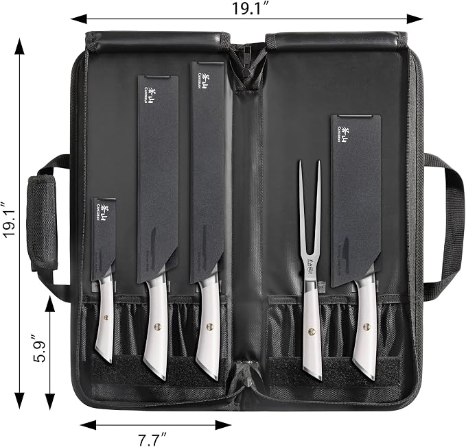 Cangshan Elbert Series German Steel Forged 6-Piece BBQ Knife Set, White, 1027006