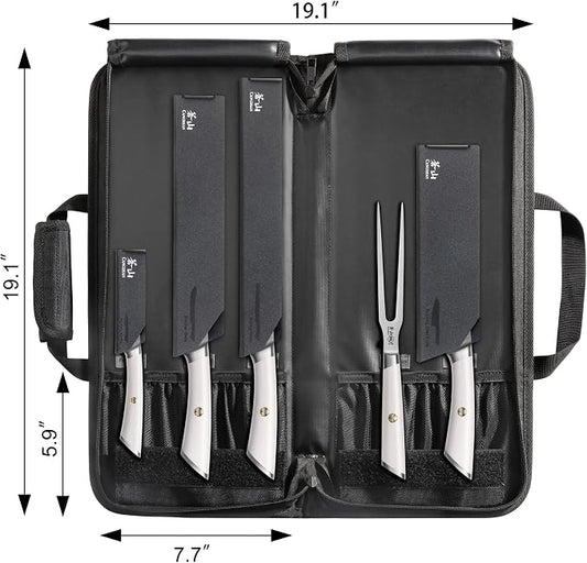 Cangshan Elbert Series German Steel Forged 6-Piece BBQ Knife Set, White, 1027006