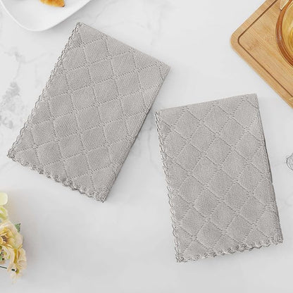 Homaxy 16 Pack Kitchen Cloths Dish Towels (13" x 19", Grey), Super Soft and Absorbent Coral Velvet Dishcloths, Fast Drying No Lint Microfiber Cleaning Cloth