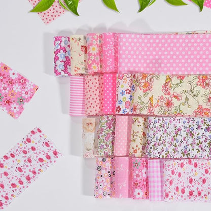 40 Pcs Jelly Roll Fabric Strips for Quilting Sewing-2.6 Inch Precut Cotton Floral Fabric Strips Bundles, Perfect Quilting Fabrics for Sewing Pink