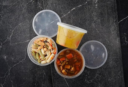 Healthy Packers 50 Set 16 oz Plastic Deli Containers with Lids – Clear Plastic Containers with Lids for Food – BPA Free, Leakproof, Stackable, Microwave & Freezer Safe
