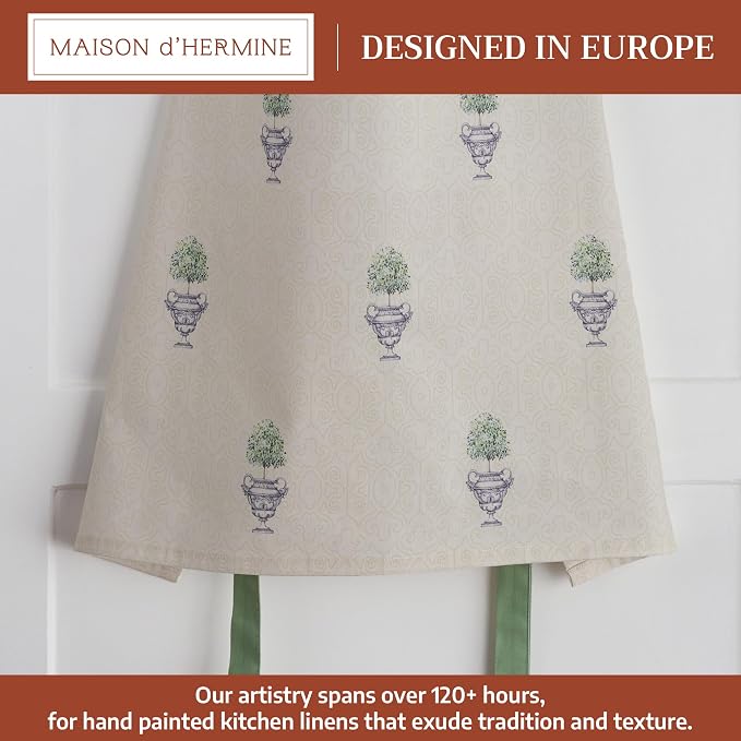 Maison d' Hermine 100% Cotton Apron for women with Pocket Kitchen Chef Apron for Men Cooking Spring Summer