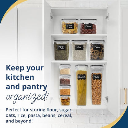 Reli. Airtight Food Storage Containers with Lids (26 Sets) | Kitchen Organizers and Storage Pantry Organizers | BPA Free Plastic Food Containers | Mega Variety Pack w/Measuring Cup, 30 Labels, Pen
