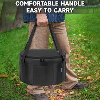 Dutch Oven Bag for 14 Inch,Durable Camp Dutch Oven Storage Bag,Carry Bag Extra Pockets and Sturdy Handles
