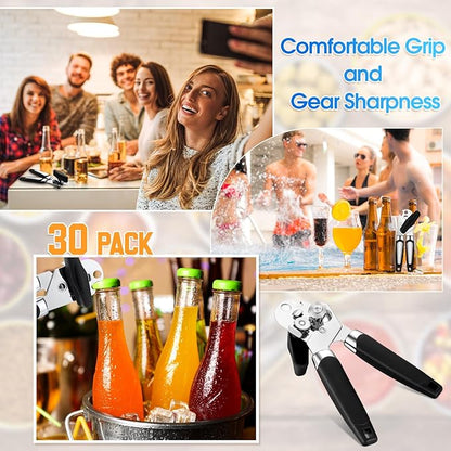 Gisafai 30 Pcs Manual Can Opener Bulk with Sharp Blade Smooth Edge Multifunctional Kitchen Gadget Handheld Openers Large Handheld Knob Can and Bottle Animals for Dorm Kitchen Essentials Gifts