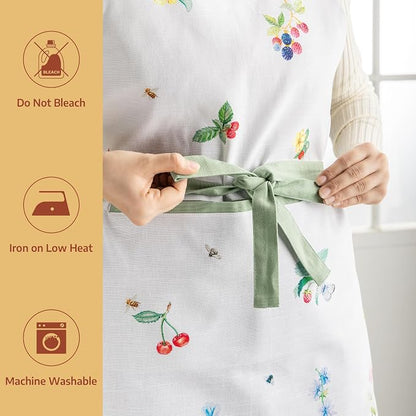 Maison d' Hermine 100% Cotton Apron for women with Pocket Kitchen Chef Apron for Men Cooking Spring Summer