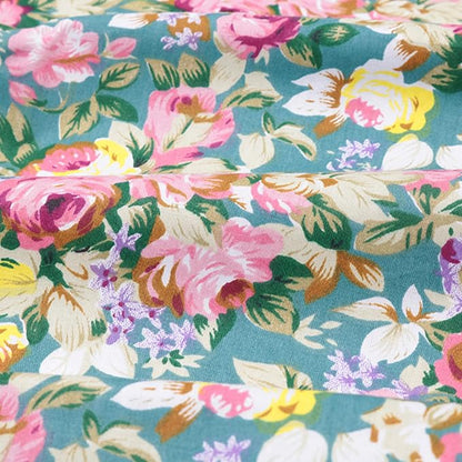 Nodsaw 14-Piece Vintage Floral Fat Quarters Fabric Bundles - 18" x 22" Pre-Cut 100% Cotton Quilting Fabric - Retro Floral Prints Material for Sewing, Quilting, and DIY Crafts