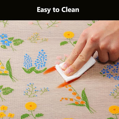 INNOLITES Shelf Liners for Kitchen Cabinets Non-Adhesive Drawer Liner with Floral, Waterproof Durable Easy to Clean, for Refrigerator, Shelves (Colorful Floral, 11.8" x 360")