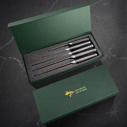 MAD SHARK Kitchen Knife Set, Professional Kitchen Knives 5PC Chef Knife Sets, German High Carbon Stainless Steel, Ultra Sharp Cooking Knives with Gift Box