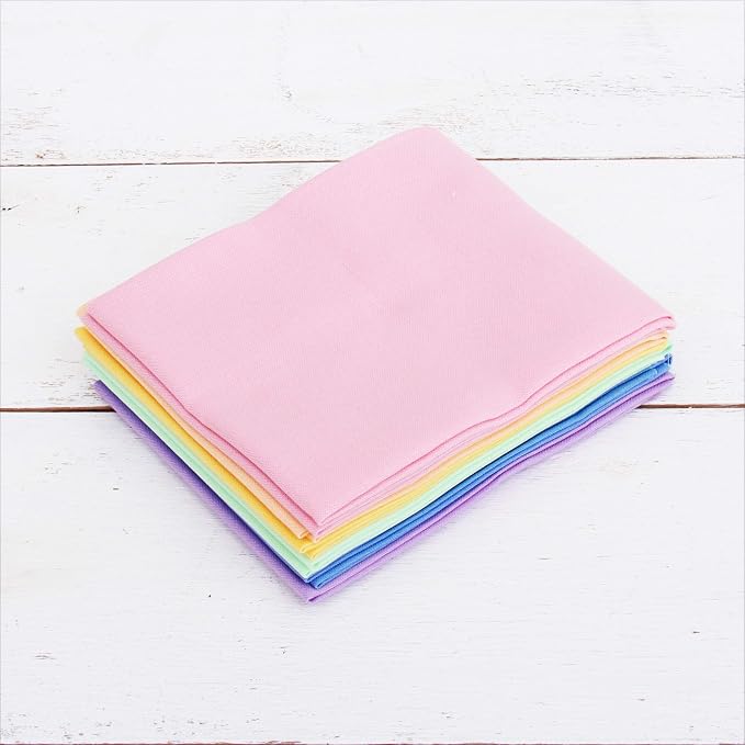 Threadart 6 Fat Quarter Bundles - Pastel Solids 100% Cotton Fabric - Premium 100% Cotton Quilting Fabric - No Duplicates - Full Size Fat Quarters 18"x21"
