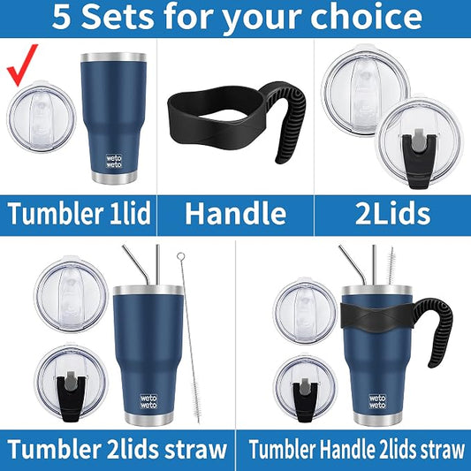 WETOWETO 30oz Tumbler, Stainless Steel Vacuum Insulated Water Coffee Tumbler Cup, Double Wall Powder Coated Spill-Proof Travel Mug Thermal Cup for Home Outdoor (Green-Blue Gradient, 1 Pack)
