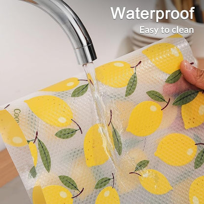Cooyes Shelf Liner, Non-Adhesive Cabinet Liners for Kitchen Drawers, Shelves, Refrigerator, Pantry Storage, Bathroom Closet, Fridge, Durable Waterproof EVA Mats(17.5" W x 120" L, Yellow Lemon)