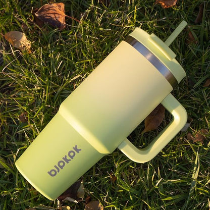 BJPKPK Tumbler With Handle And Straw 40oz Insulated Tumbler Cups With Lid Stainless Steel Travel Coffee Mug,Bubble Gum