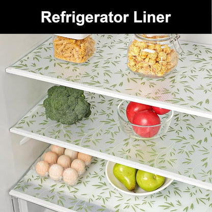 Cooyes Shelf Liners for Kitchen Cabinets, Waterproof and Oil-Proof Kitchen Cupboard Liner, Refrigerator Liners and Plastic Drawer Mats EVA Non Adhesive Shelves（17.5" W x 197" L）