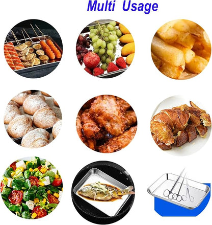Extra Small Baking Sheet Pans Stainless Steel 304 Tiny Little Serving Tray 9.3 x 6.9 x1.1Inch (Diagonal 10.63) Dishwasher Safe No Rust Reheat Food for 1~2 Person 6 Pack