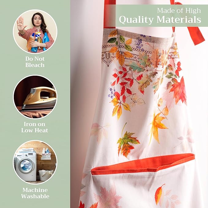 Maison d' Hermine 100% Cotton Apron for women with Pocket Kitchen Chef Apron for Men Cooking Spring Summer