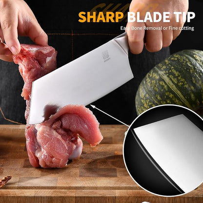 3-Piece Professional Chef Knife Set - Ultra-Sharp Kitchen Knives with Ergonomic Steel Handle, Ideal for Home, Outdoor, Camping, BBQ, and Gifts for Men