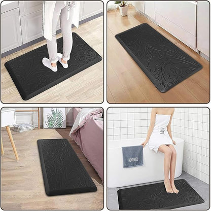 KMAT Kitchen Mat Cushioned Anti-Fatigue Floor Mat Waterproof Non-Slip Standing Mat Ergonomic Comfort Floor Mat Rug for Home,Office,Sink,Laundry,Desk 39"(L) x 20"(W),Black